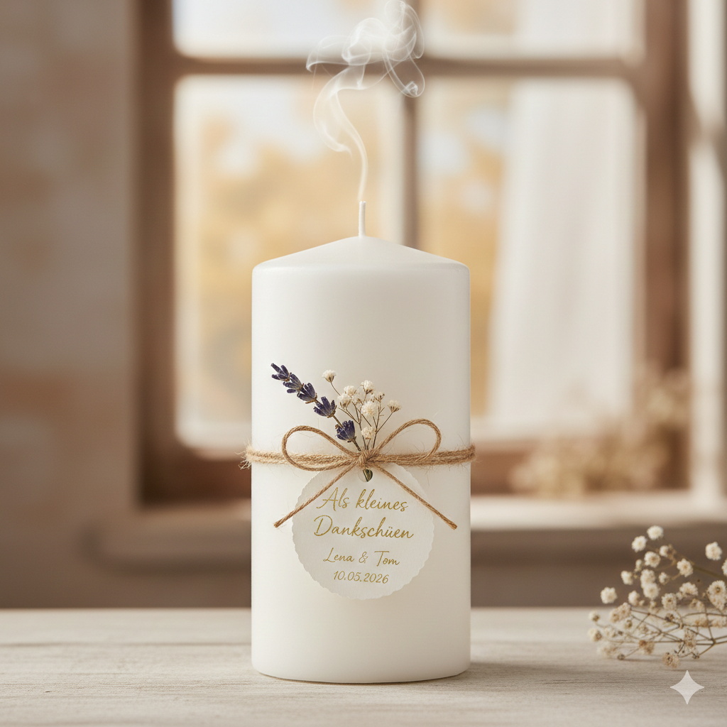 Lavendel-Dankeschön-Kerze