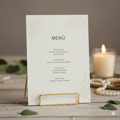 Menükarte "Golden Leaf Elegance"